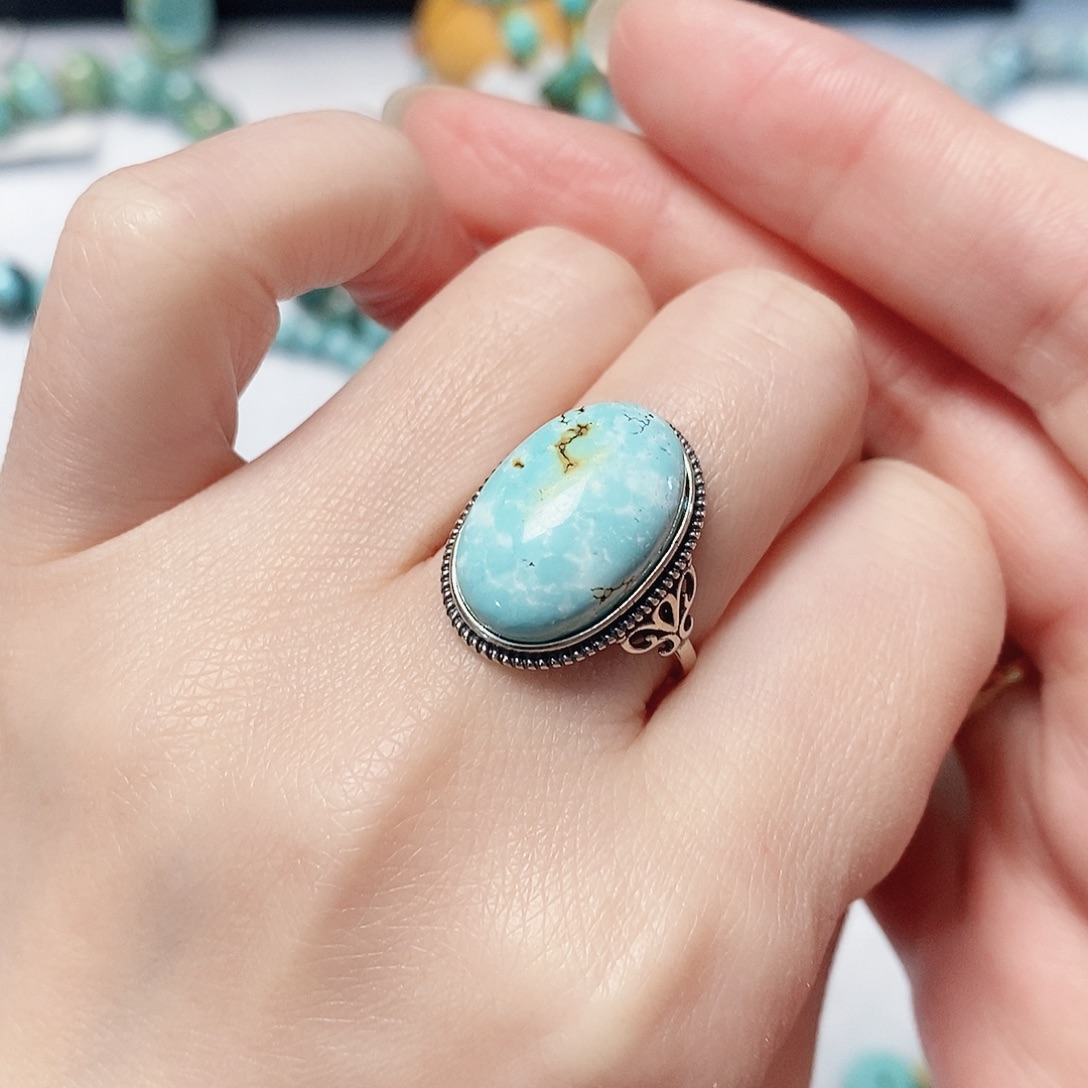 绿松石银S925镶嵌珠宝奇石