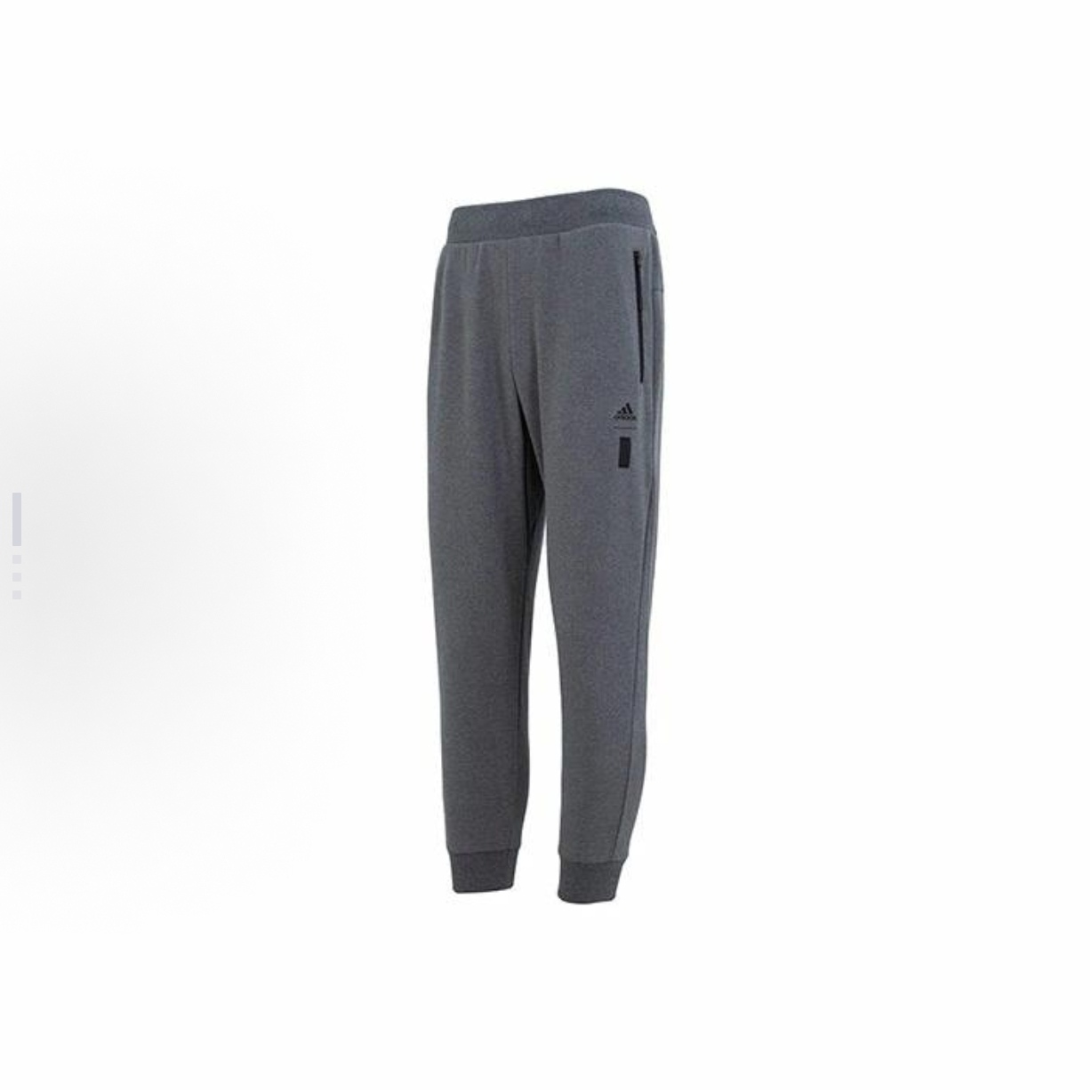adidas 纯色字母印花松紧腰束脚运动裤 男款 深灰色IA8188