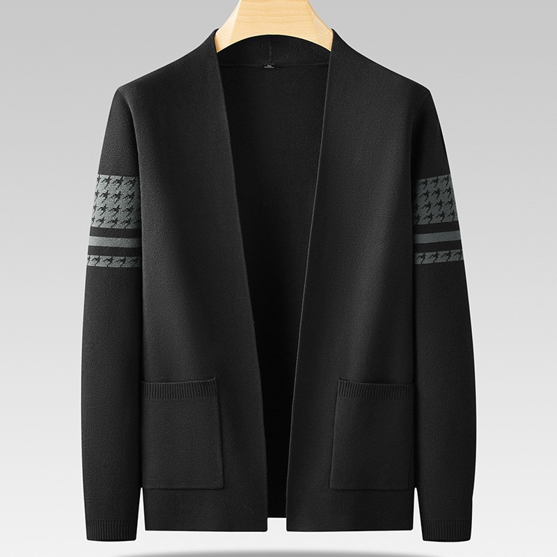 展翔休闲大码男装春秋【针织开衫】百搭简约质感男士外套