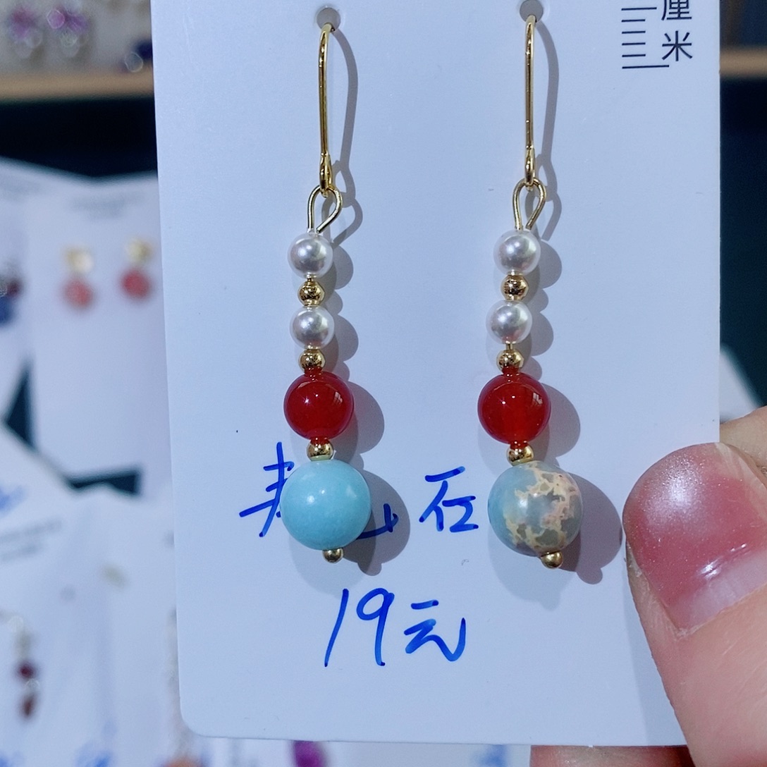 银S925镶嵌耳饰淡水珍珠