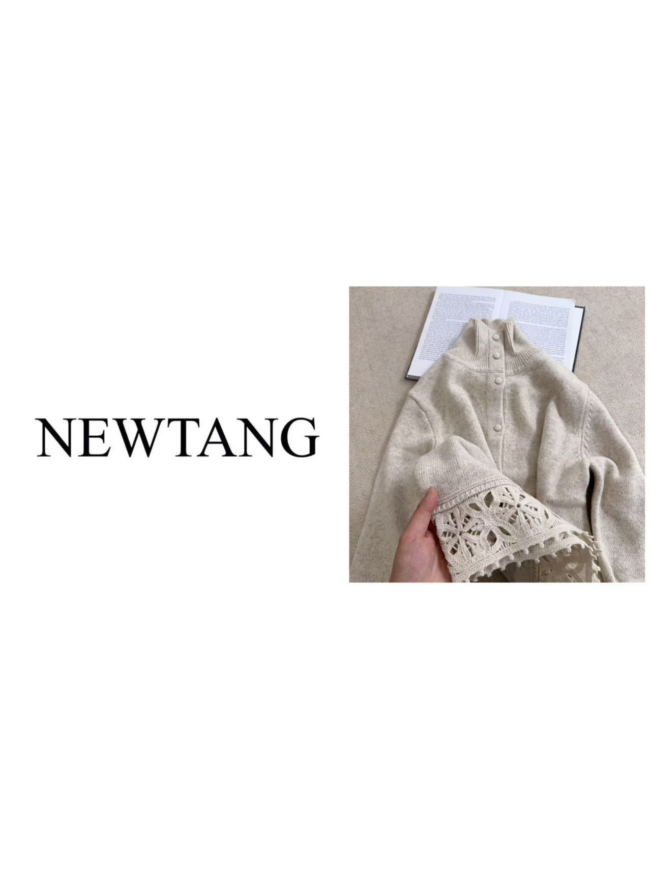 【茉莉】1171优雅气质复古镂空针织开衫外套 米