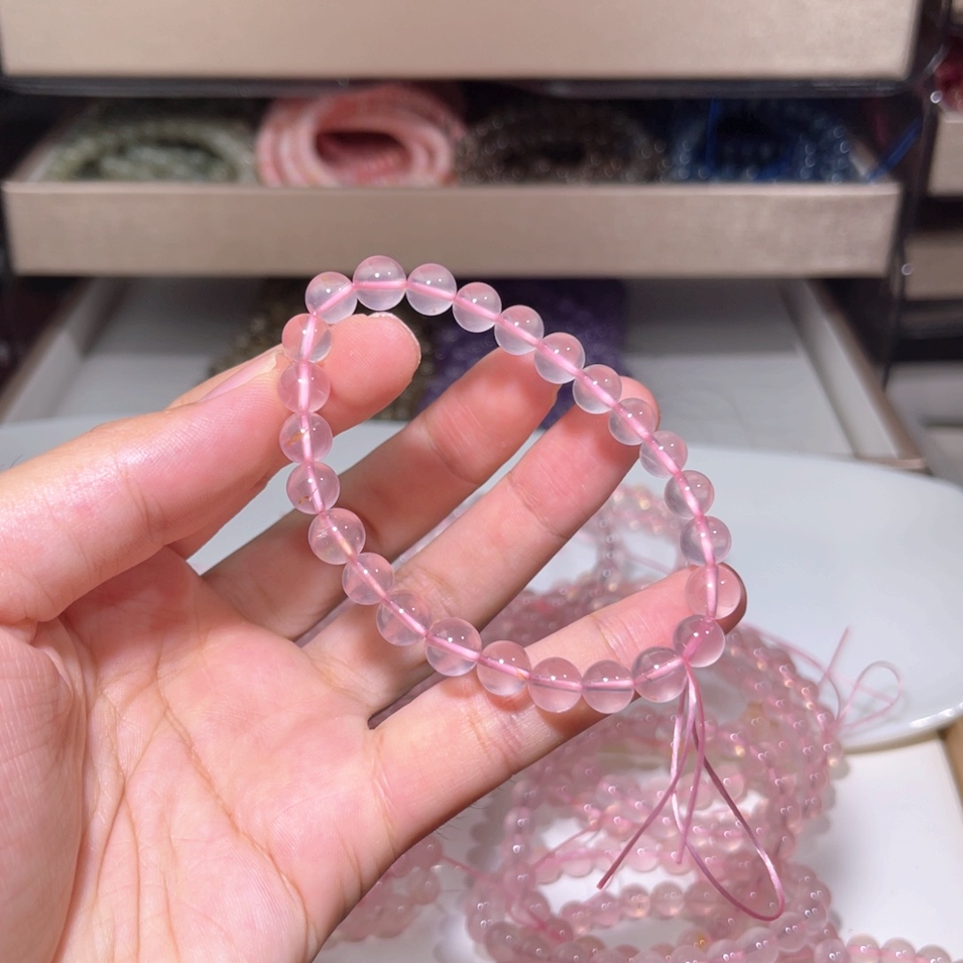 水晶手链未镶嵌粉水晶004