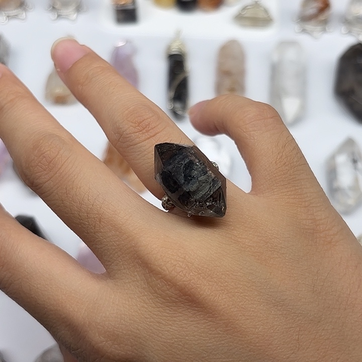 银S925镶嵌戒指水晶闪灵钻戒指