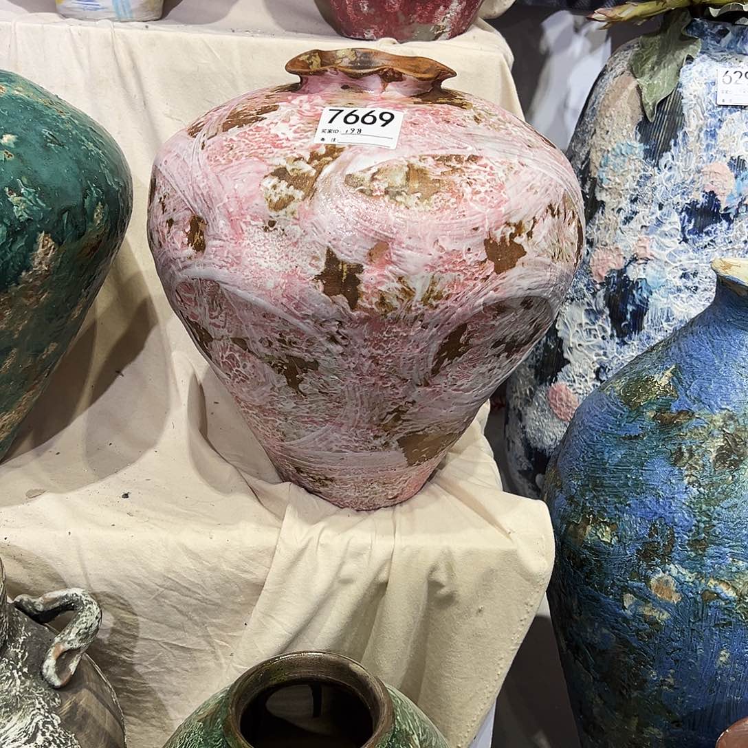 瓶7669高31口8陶瓷花瓶无孔