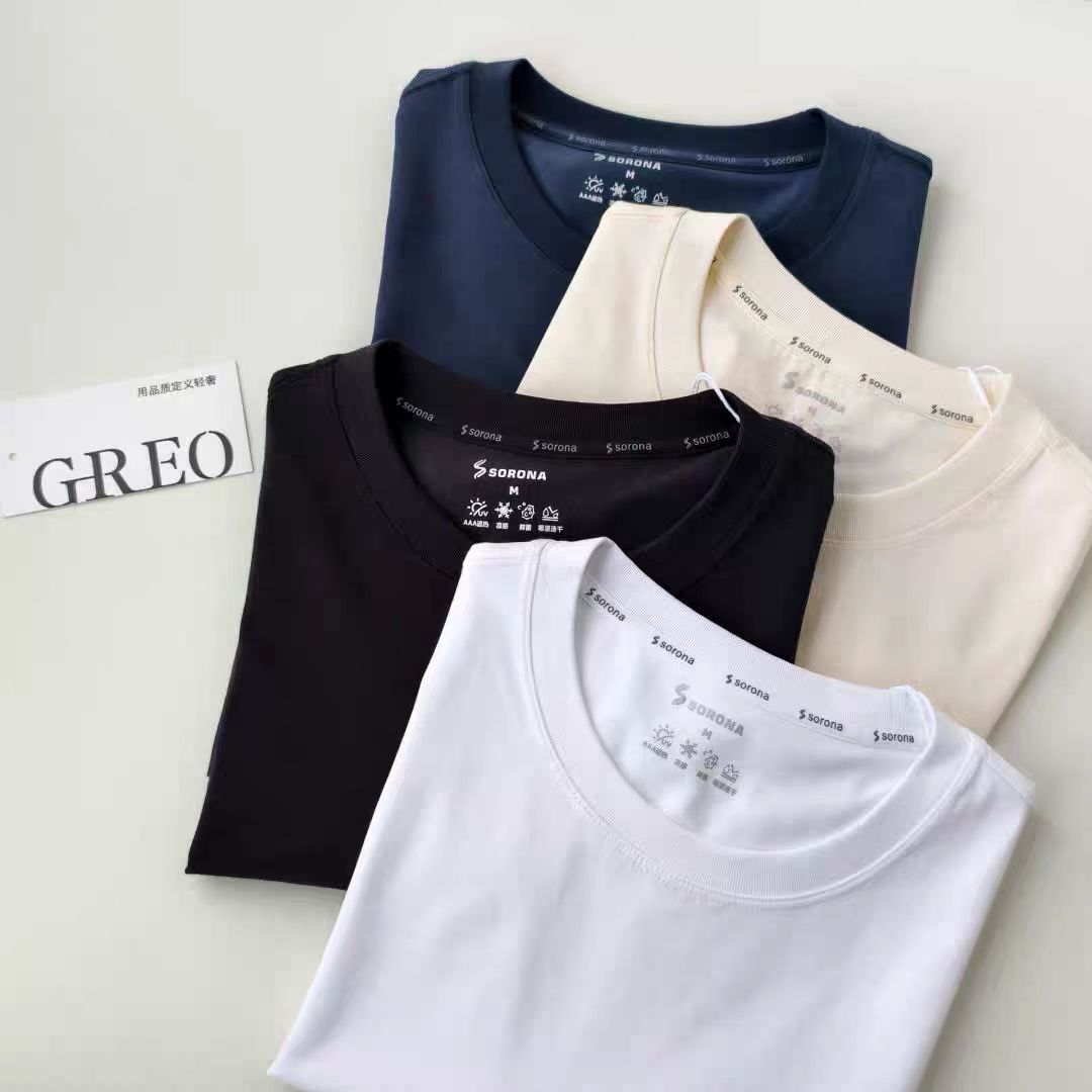 (瑕疵女款)高端冰感无痕运动速干圆领t，小太阳款