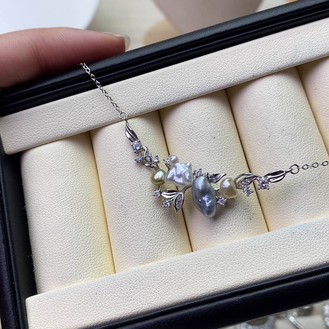 海水珍珠颈饰银S925镶嵌