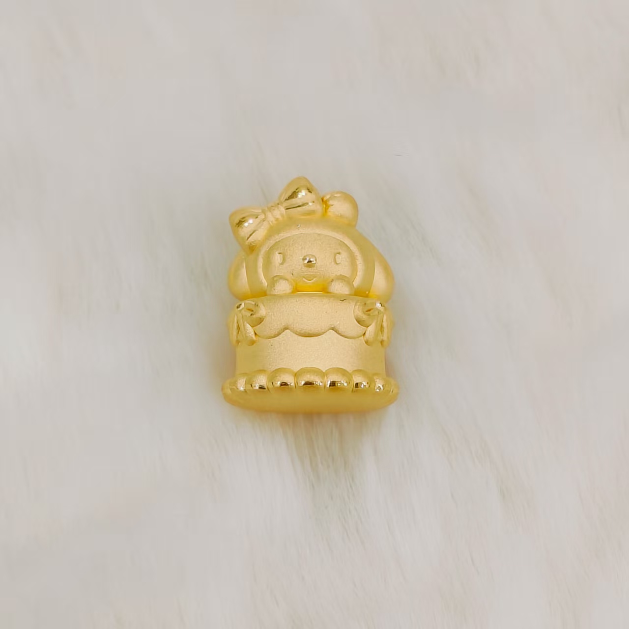 吉金珠宝足金999美乐蒂小蛋糕素金3D硬金转运珠手串