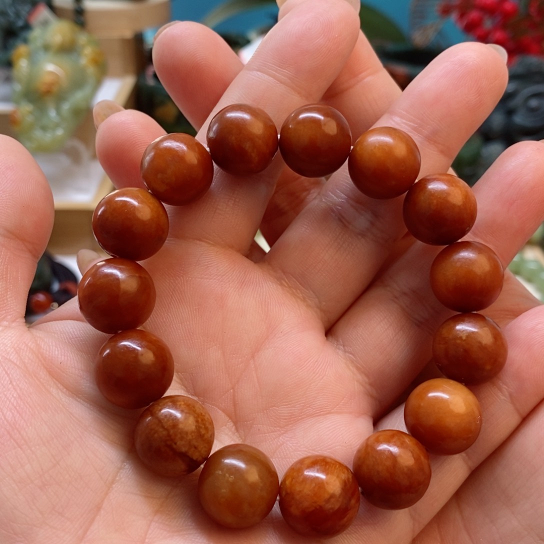 蛇纹石玉手串未镶嵌