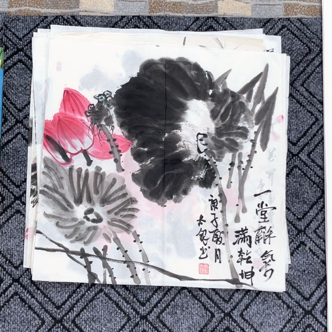 国画太银老师三尺斗方花鸟作品赵