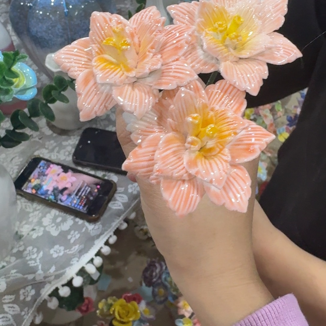 陶瓷花，20元发货，退款拉黑
