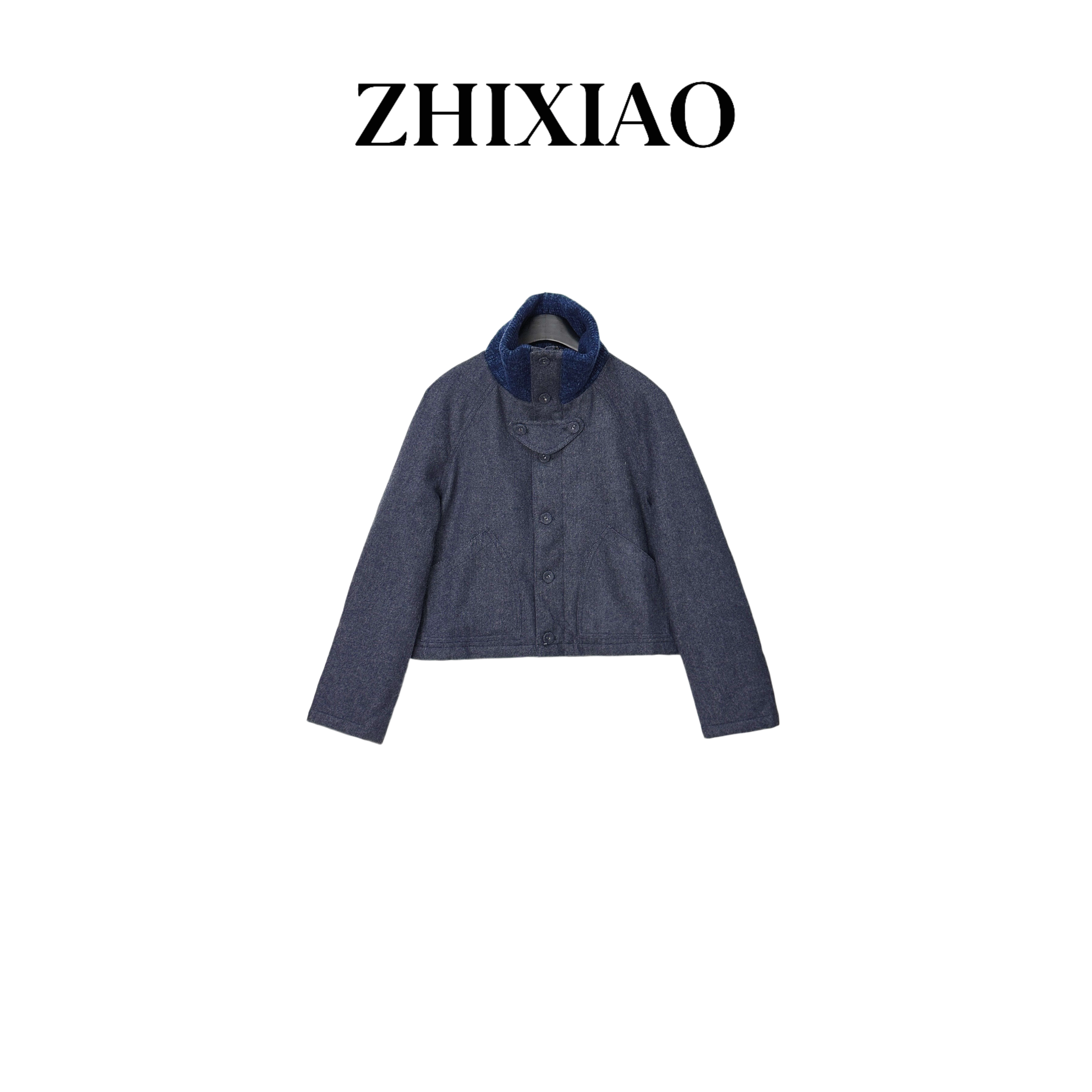 【ZHIXIAO】秋冬新款：针织领拉链棉服30956