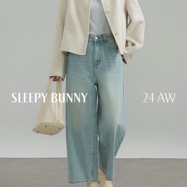 J瞌睡兔【清苍】复古高腰阔腿牛仔裤显高显瘦宽松八分休闲裤230984