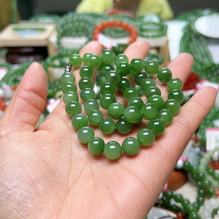 和田玉（碧玉）手链未镶嵌抖*