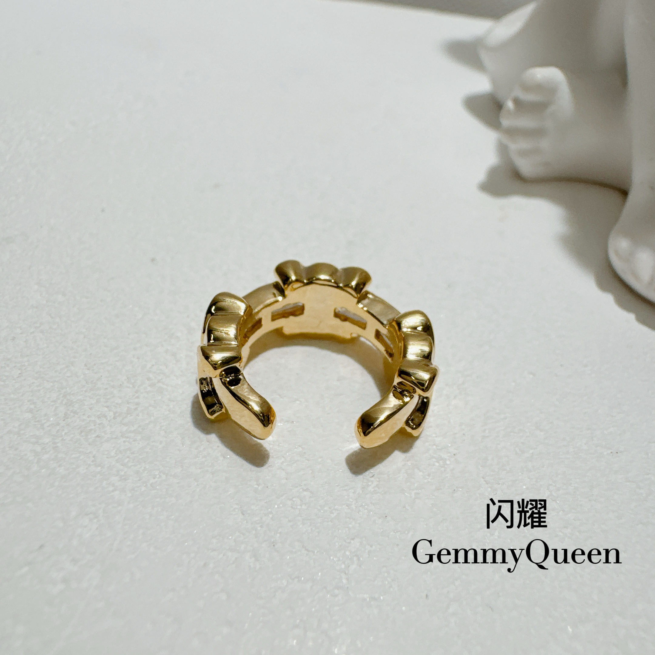 铜合金合成锆石耳饰 GemmyQueen高定耳夹GQ01430