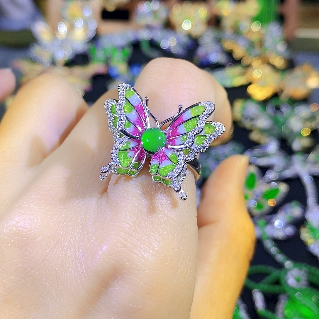 吊坠(不含链)银S925镶嵌翡翠