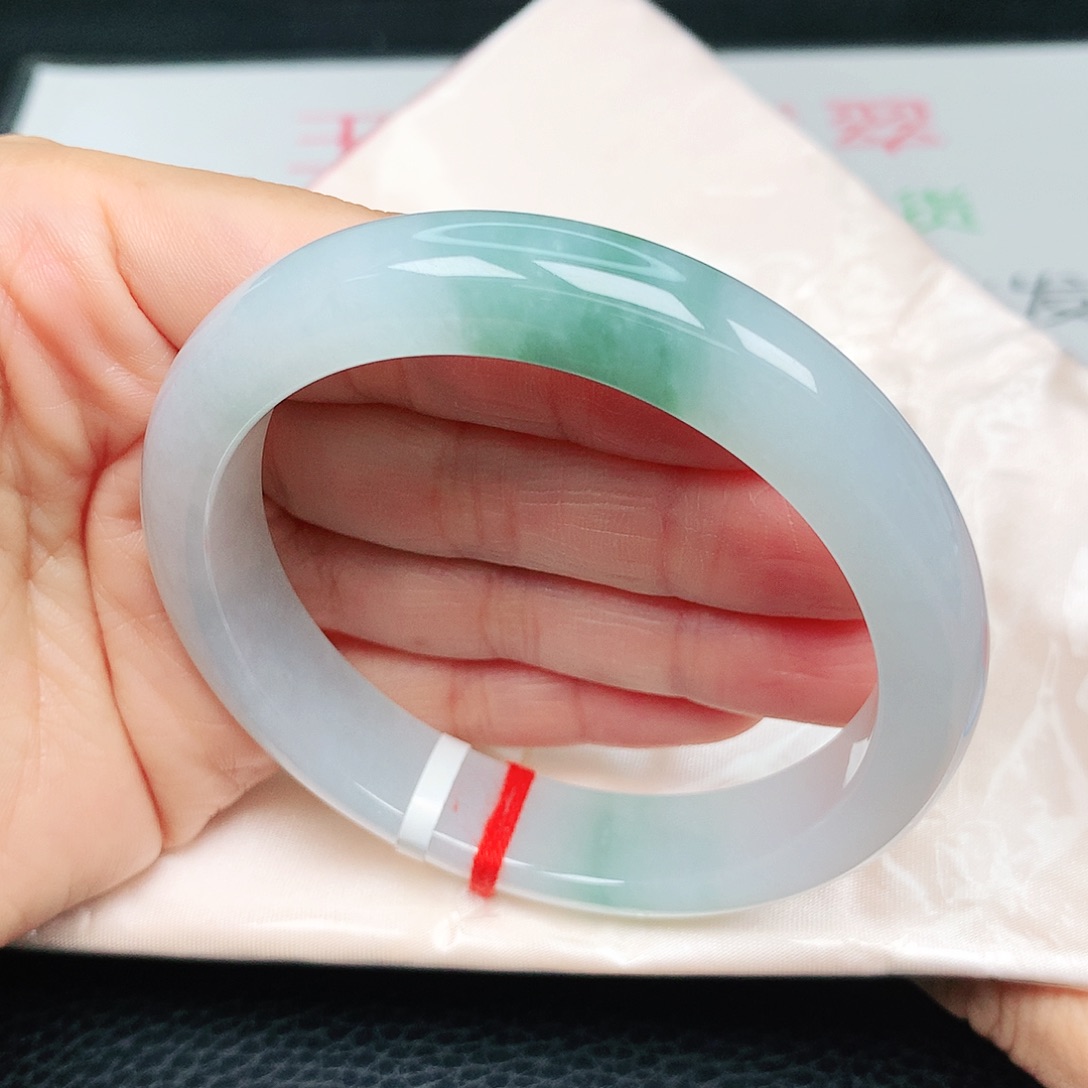 未镶嵌手镯翡翠冰胶飘绿33