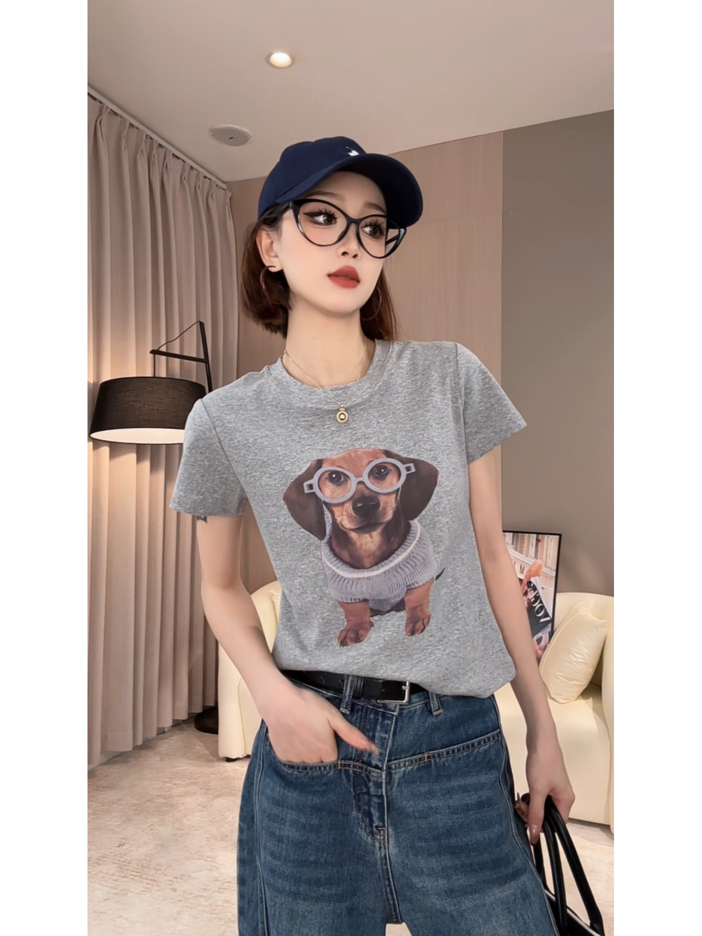 zz · 夏季新款时尚印花气质t恤女圆领显瘦透气减龄正肩t恤女137