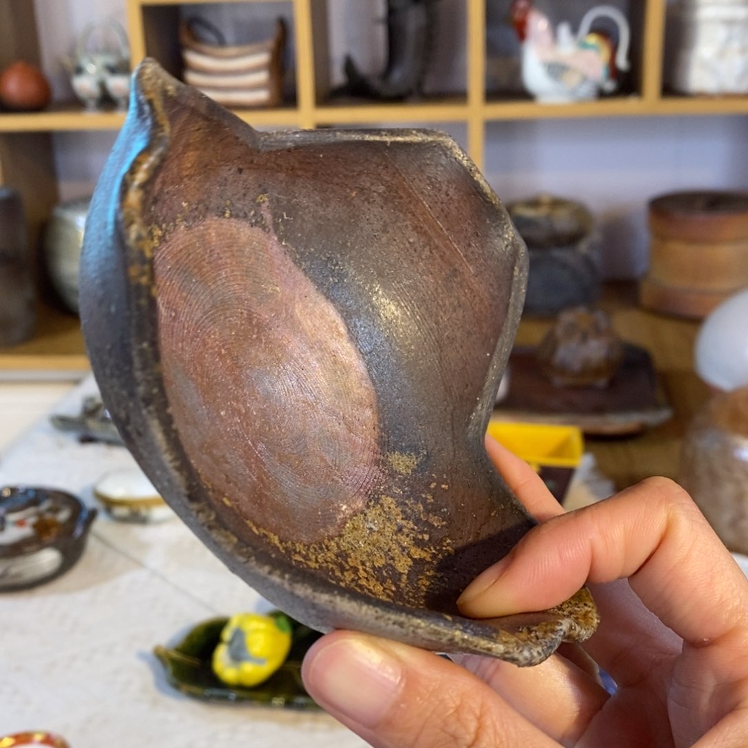 瓷片备前烧花瓣器皿