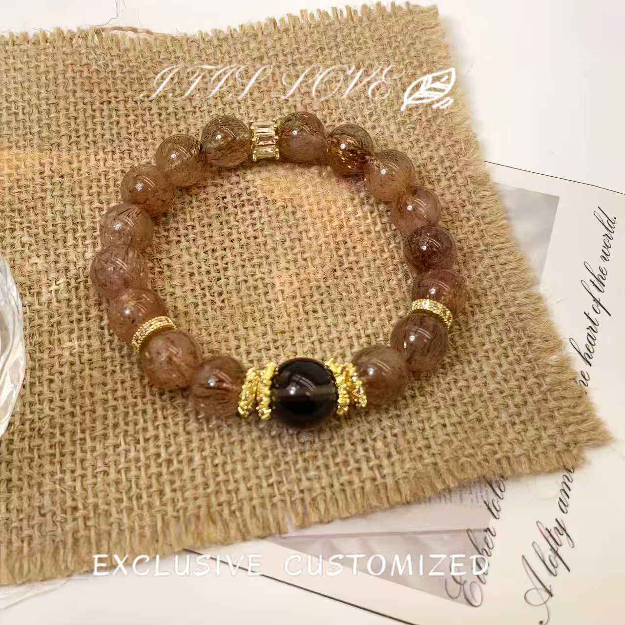  ItisLove【金刚琉璃】天然黑金超七水晶转运水晶手串SL0153