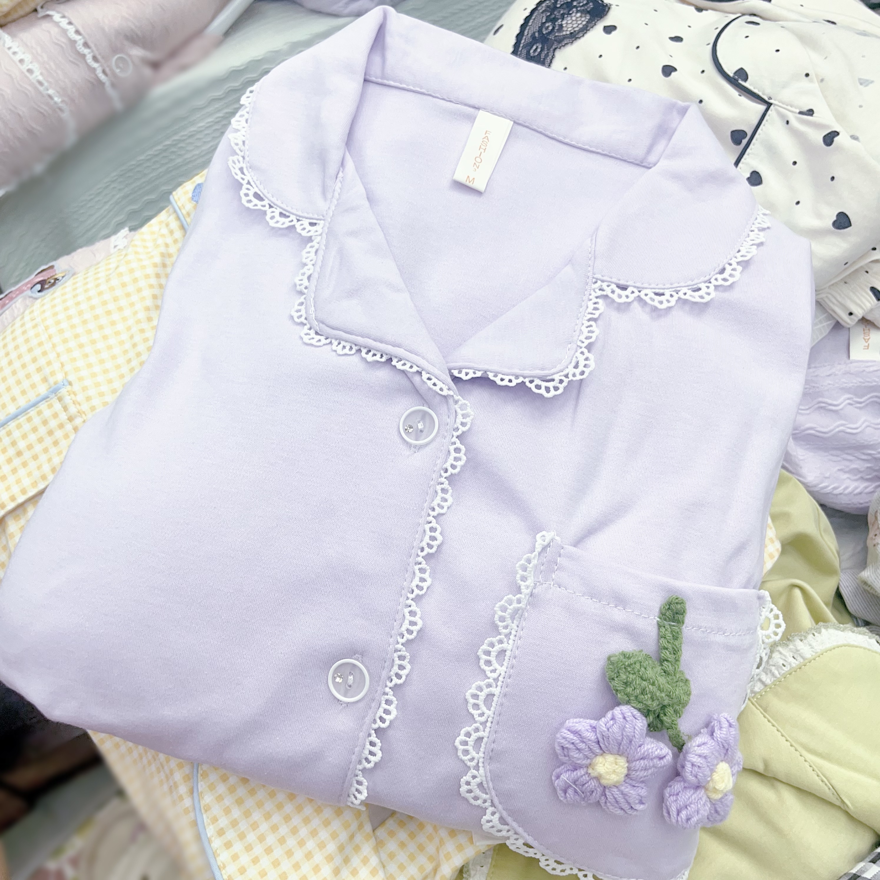 【B140】双面紧赛棉加厚10-20°紫色家居服秋冬精品翻领款+胸垫睡衣