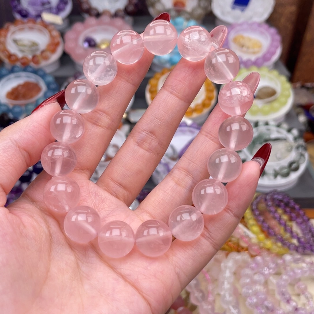 水晶手链未镶嵌果冻马粉