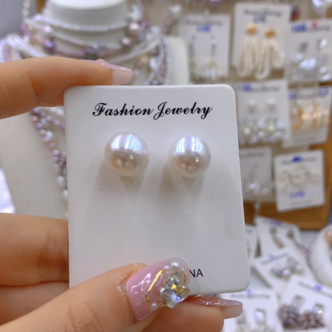 淡水珍珠耳饰银S925镶嵌