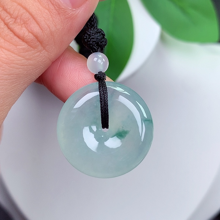 颈饰未镶嵌翡翠平安扣 23.1x5.8mm