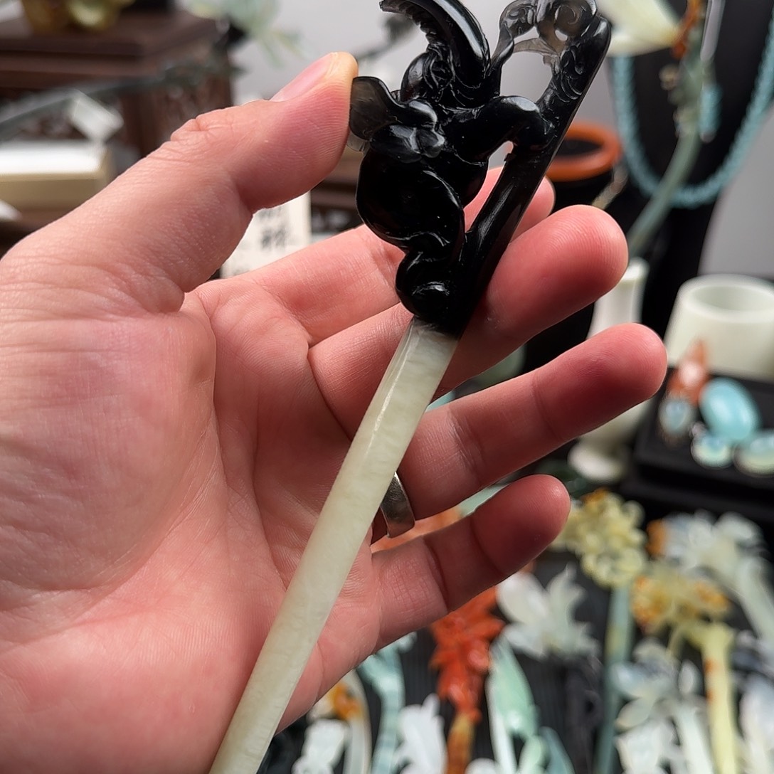 蛇纹石玉未镶嵌发饰