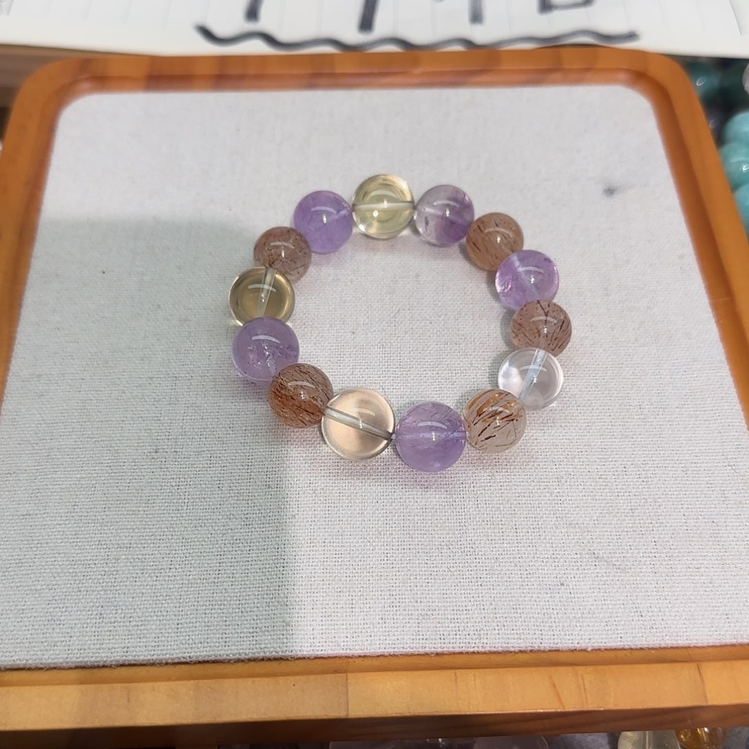 手镯黄晶银S925镶嵌