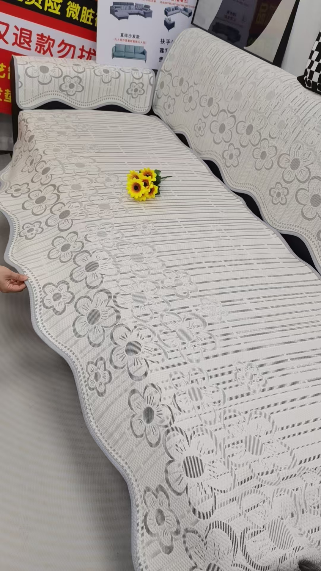 凉感冰丝沙发垫夏季专用皮沙发防滑异形坐垫盖布