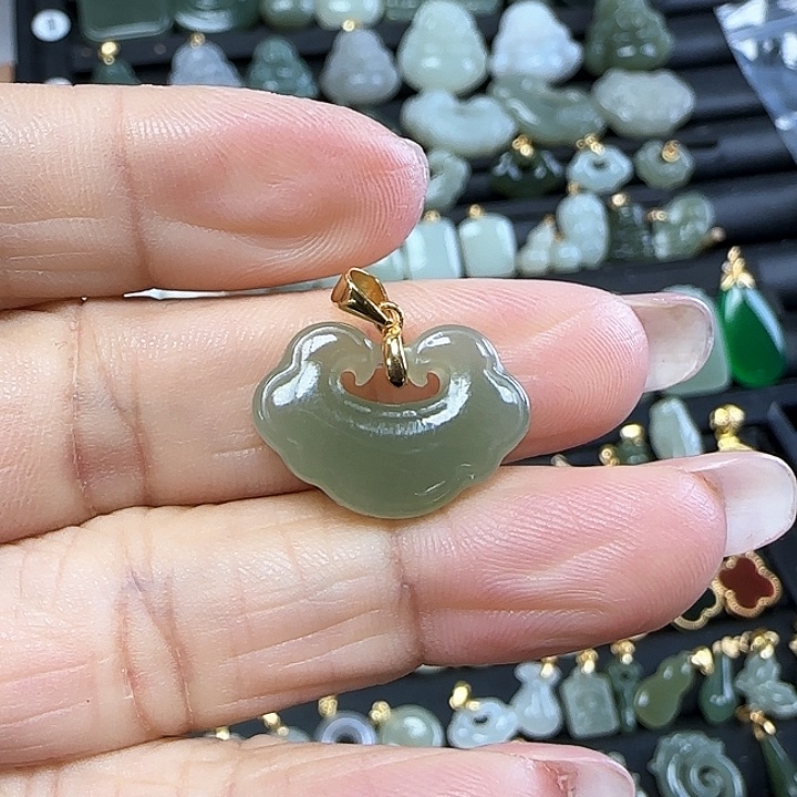 和田玉吊坠(不含链)银S925镶嵌