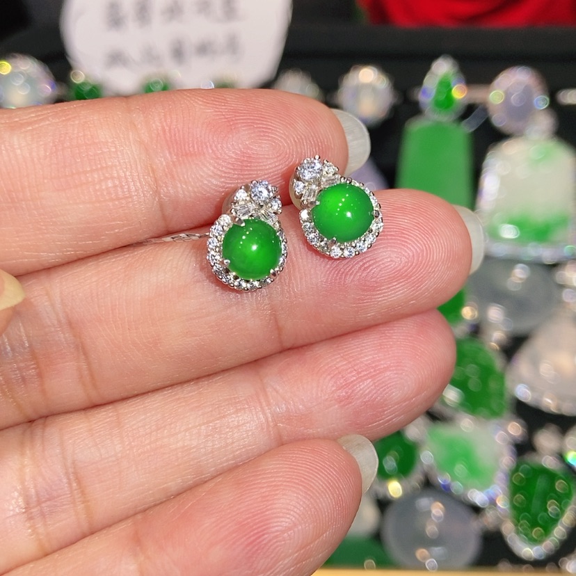 【闪购商品】未镶嵌翡翠耳饰陈*天然翡翠