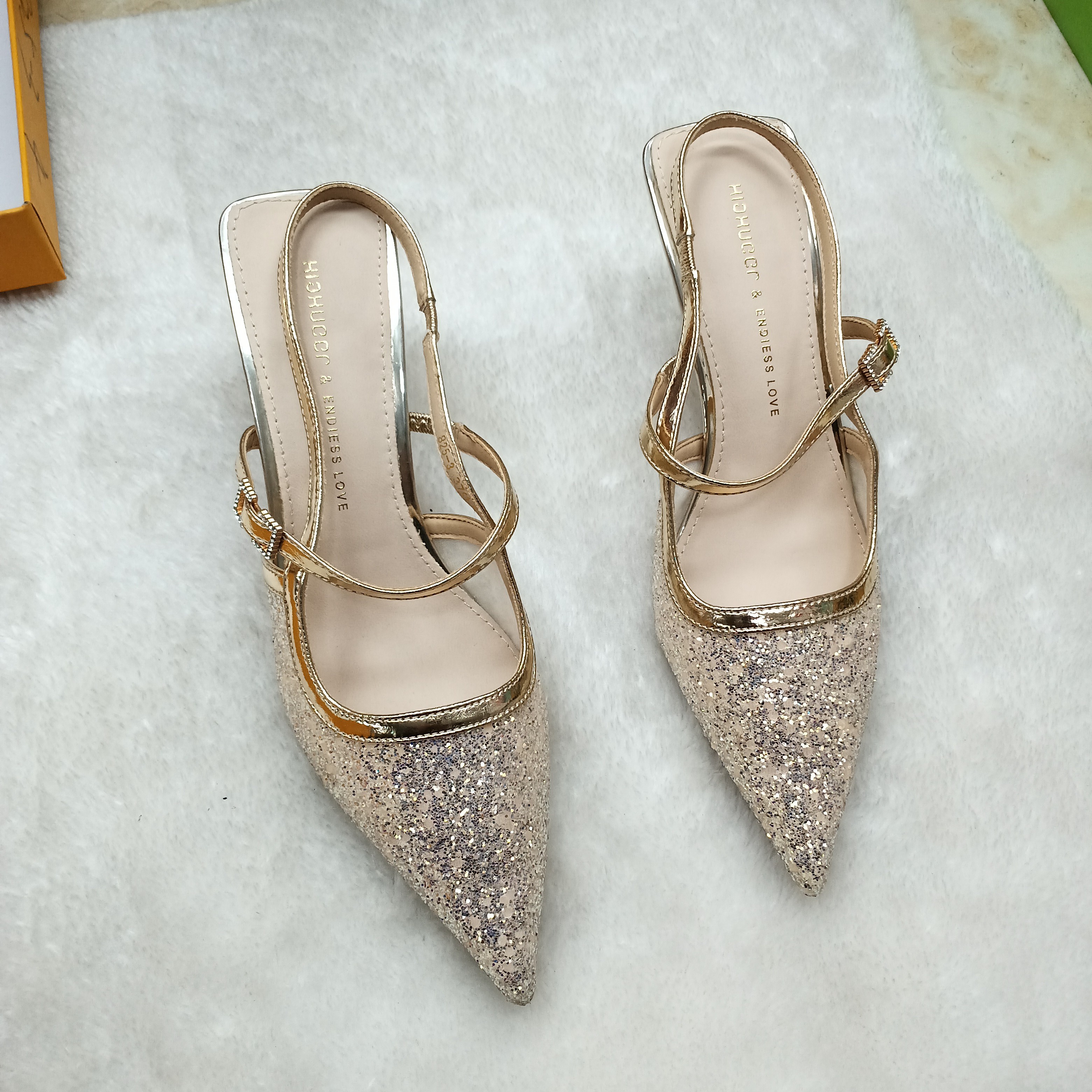 时尚高端百搭女鞋单鞋高跟凉鞋半拖鞋825-3