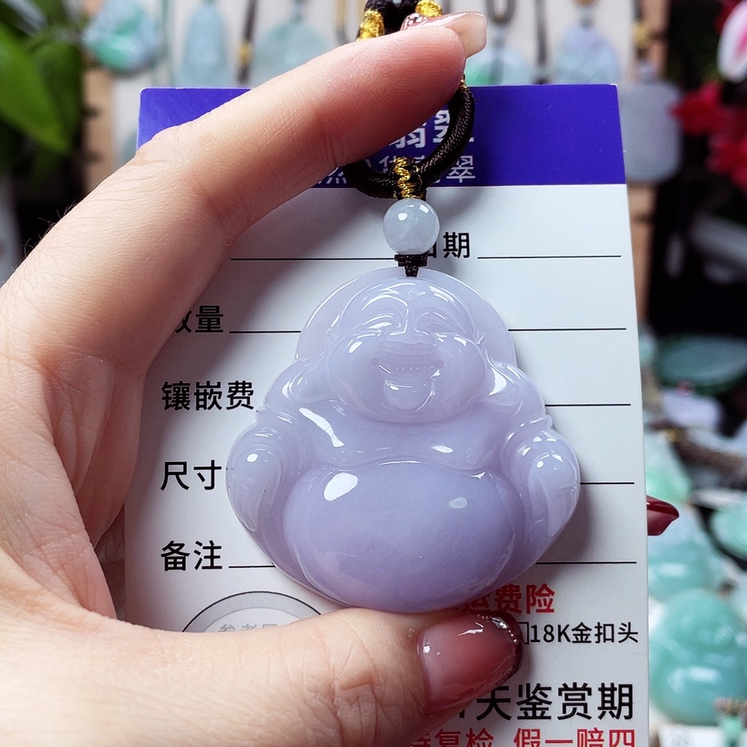 翡翠未镶嵌颈饰佛公06