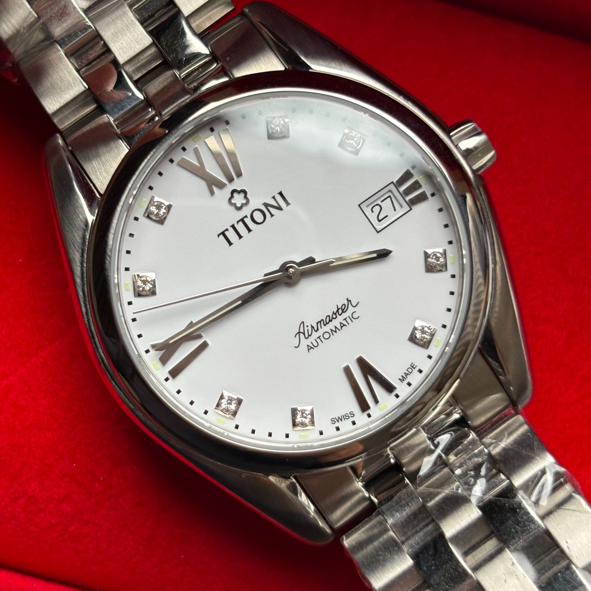 99新 Titoni/梅花 空霸系列男士机械腕表表径38.5mm