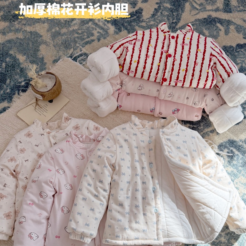 秋冬款女童潮款三层夹棉加厚开衫棉衣女宝宝保暖上衣儿童衣服童装