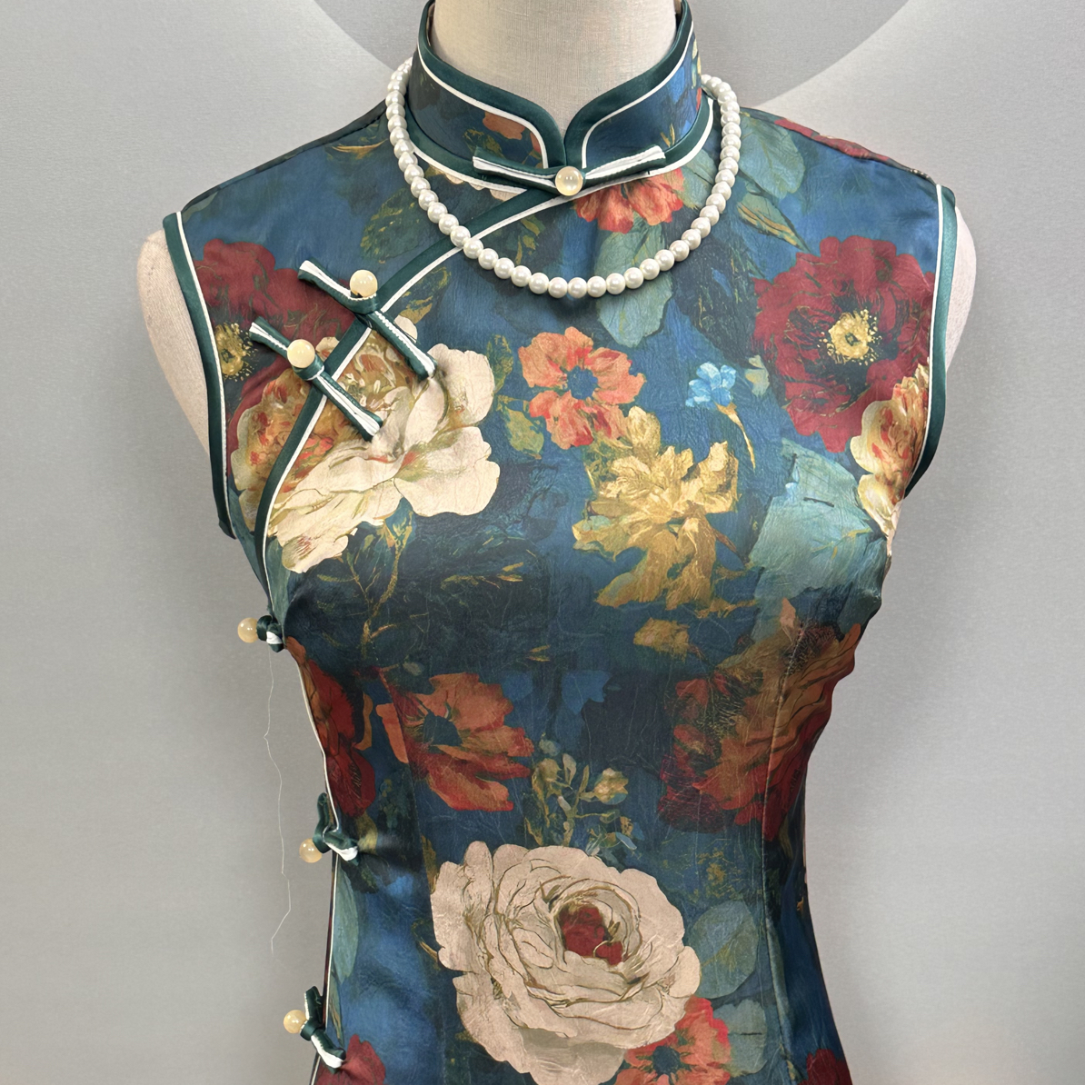 9888-复古新中式夏季修身显瘦日常女士旗袍连衣裙旗袍