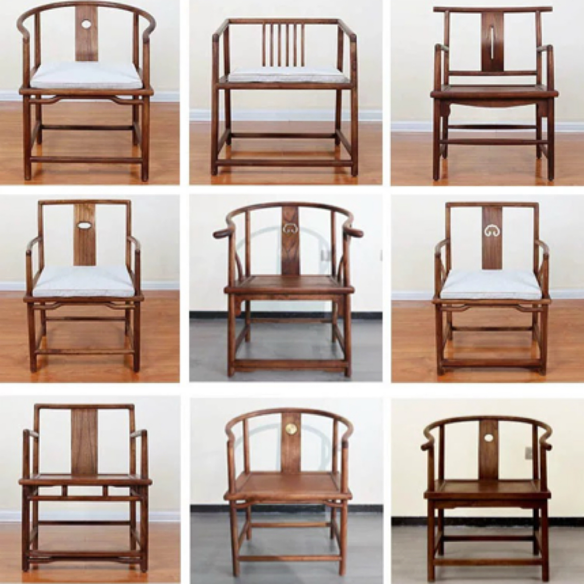 新中式茶椅现代免漆禅意主椅榆木休闲实木椅子靠背扶手圈椅太师椅