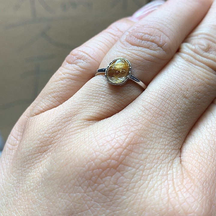 水晶水晶戒指银S925镶嵌