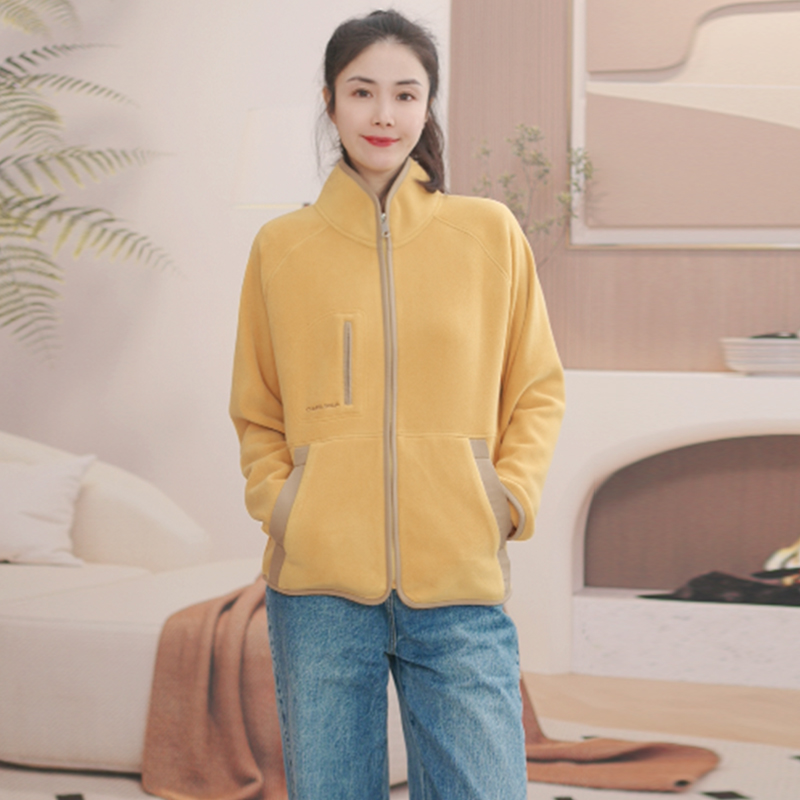 新款奥粒绒立领加厚加绒可外穿休闲运动装套装洋气保暖女款