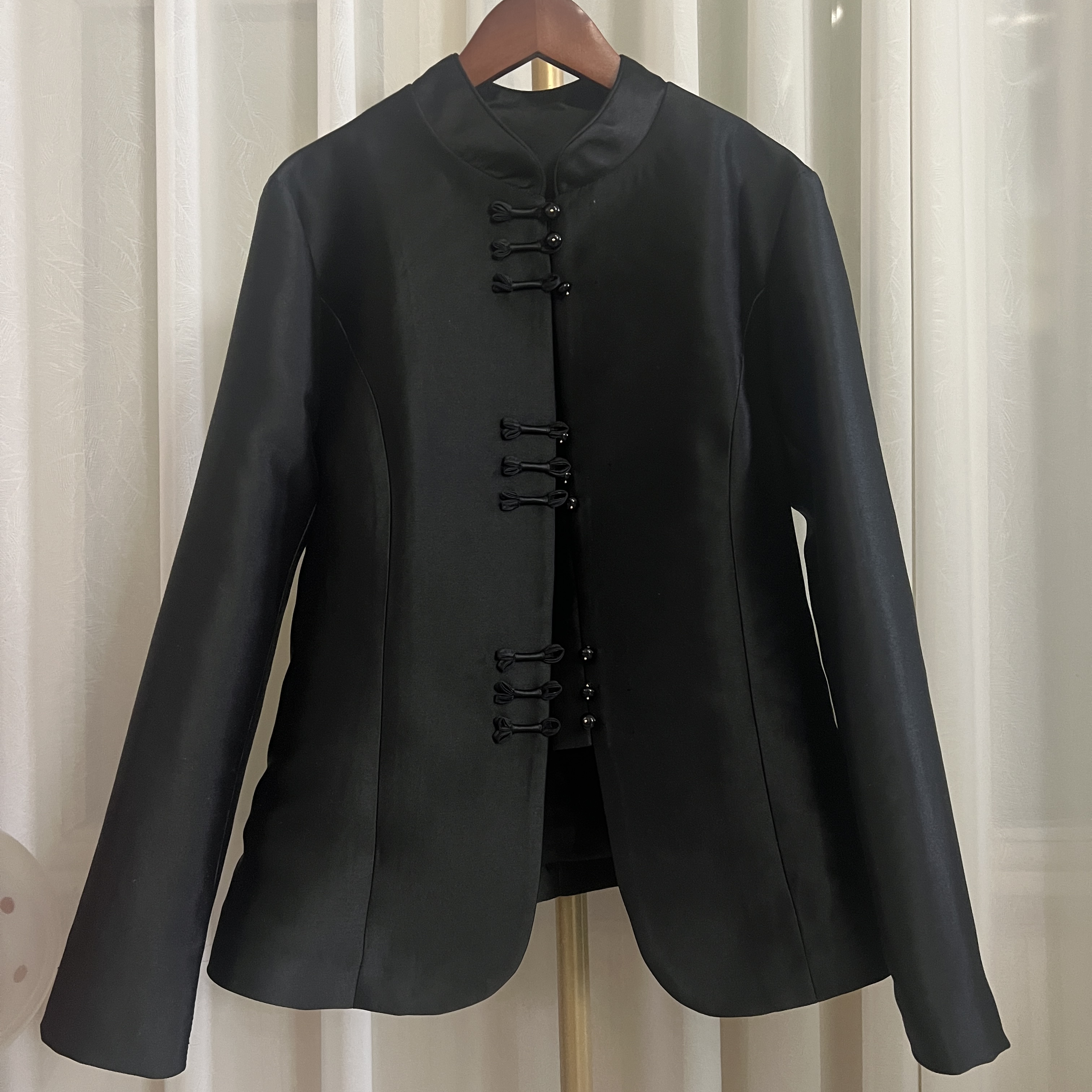 2025新款定制人丝国风时尚纯色新中式高级气质上衣