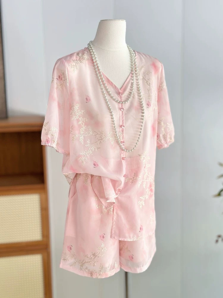 【06】2025夏款重工刺绣女士新中式套装