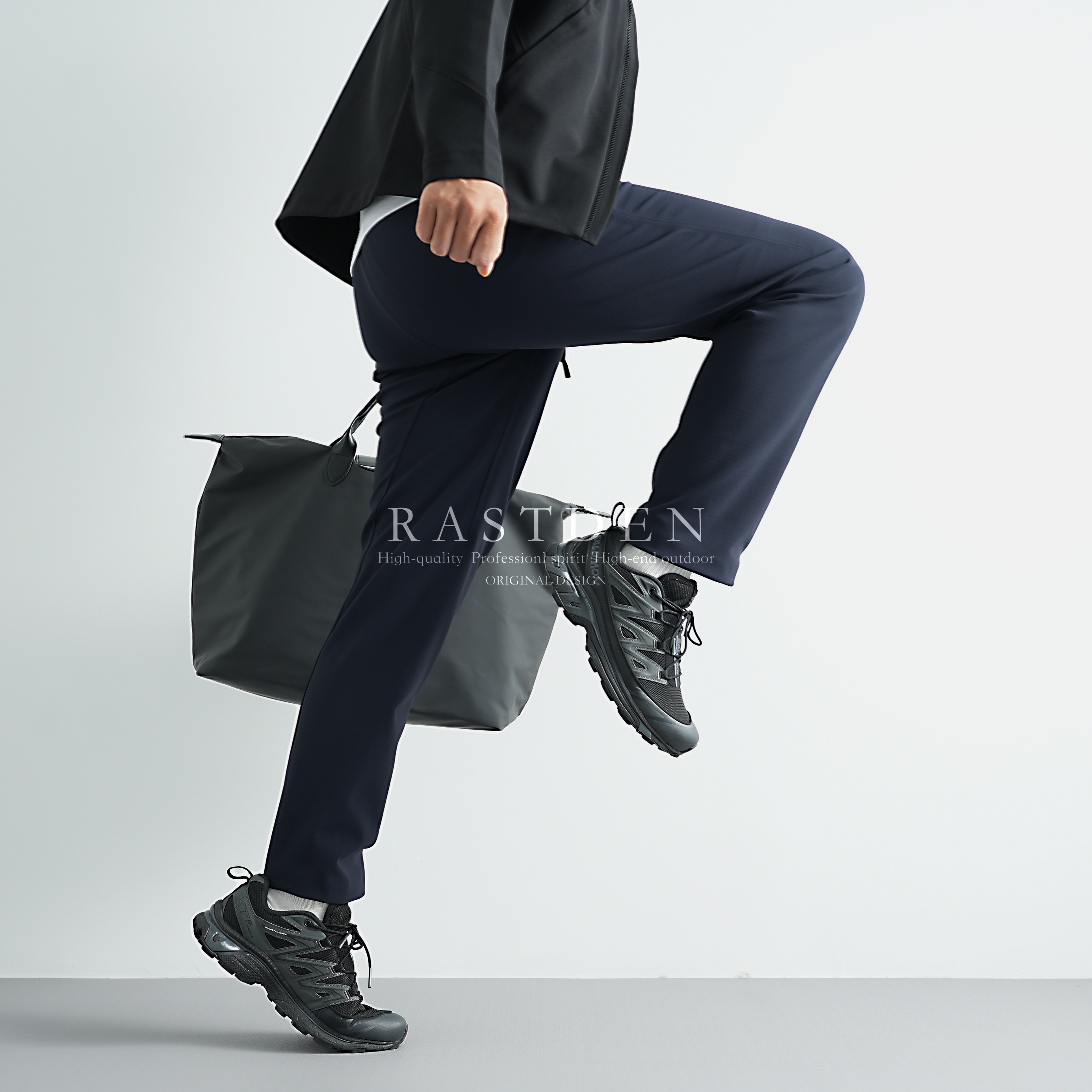 智者风行弯刀裁剪男士加绒防风商务休闲裤秋冬高弹显瘦户外软壳裤