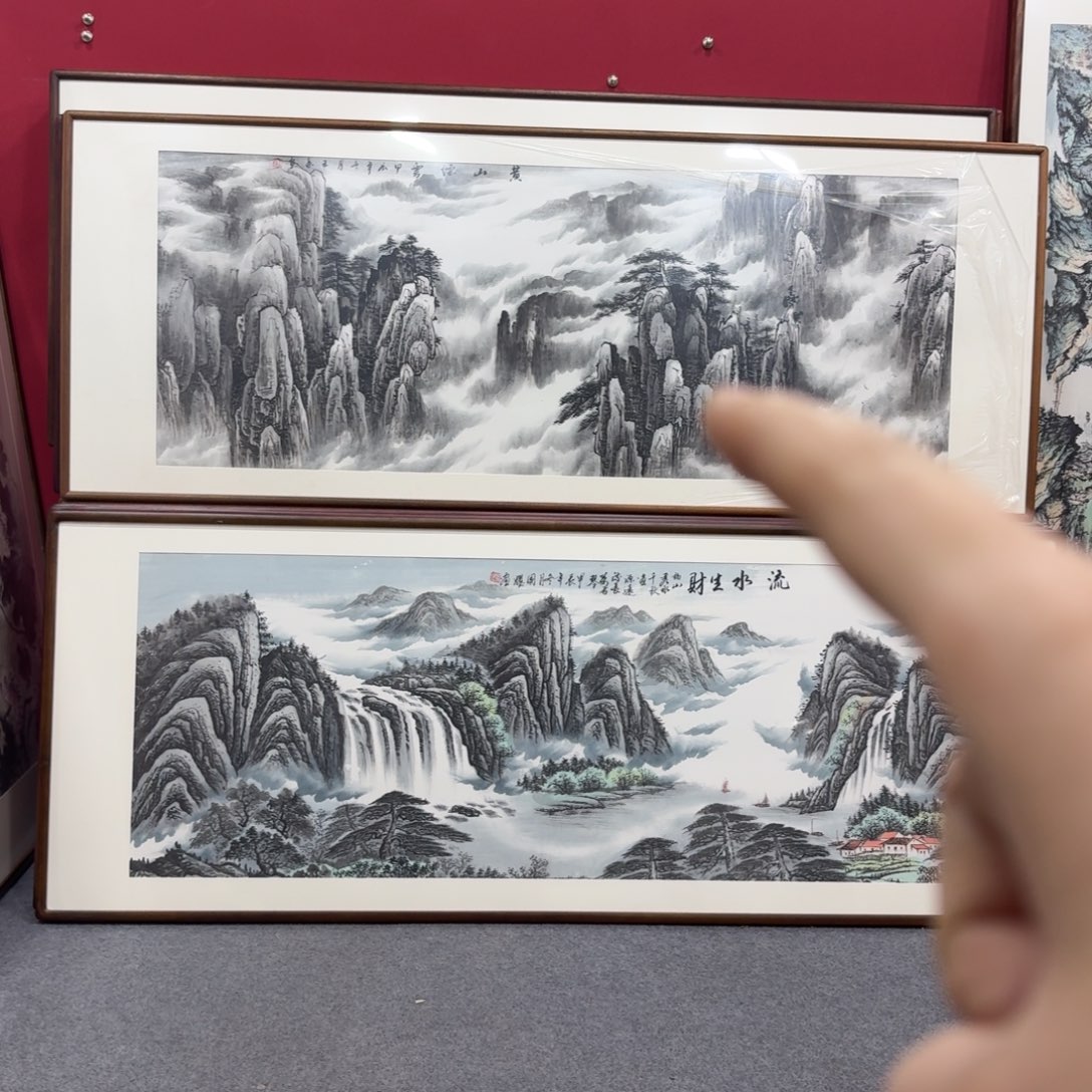 国画带框绘画210/80尺寸