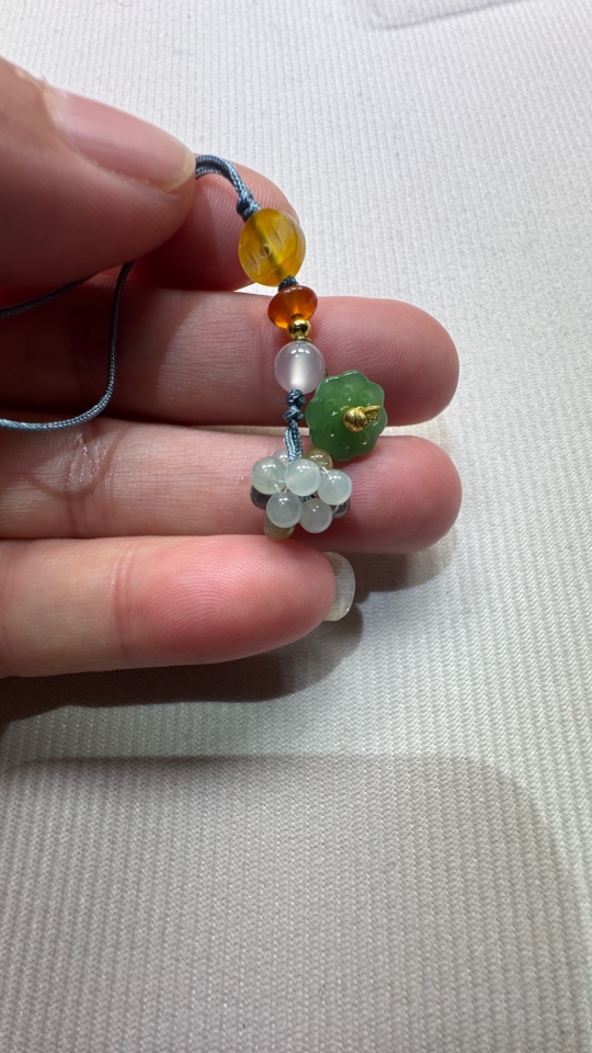 缅甸翡翠珠子编织百搭时尚气质精致精美