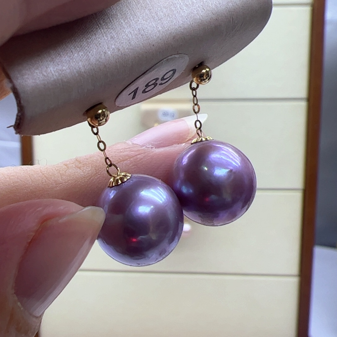 淡水珍珠耳饰18K金镶嵌