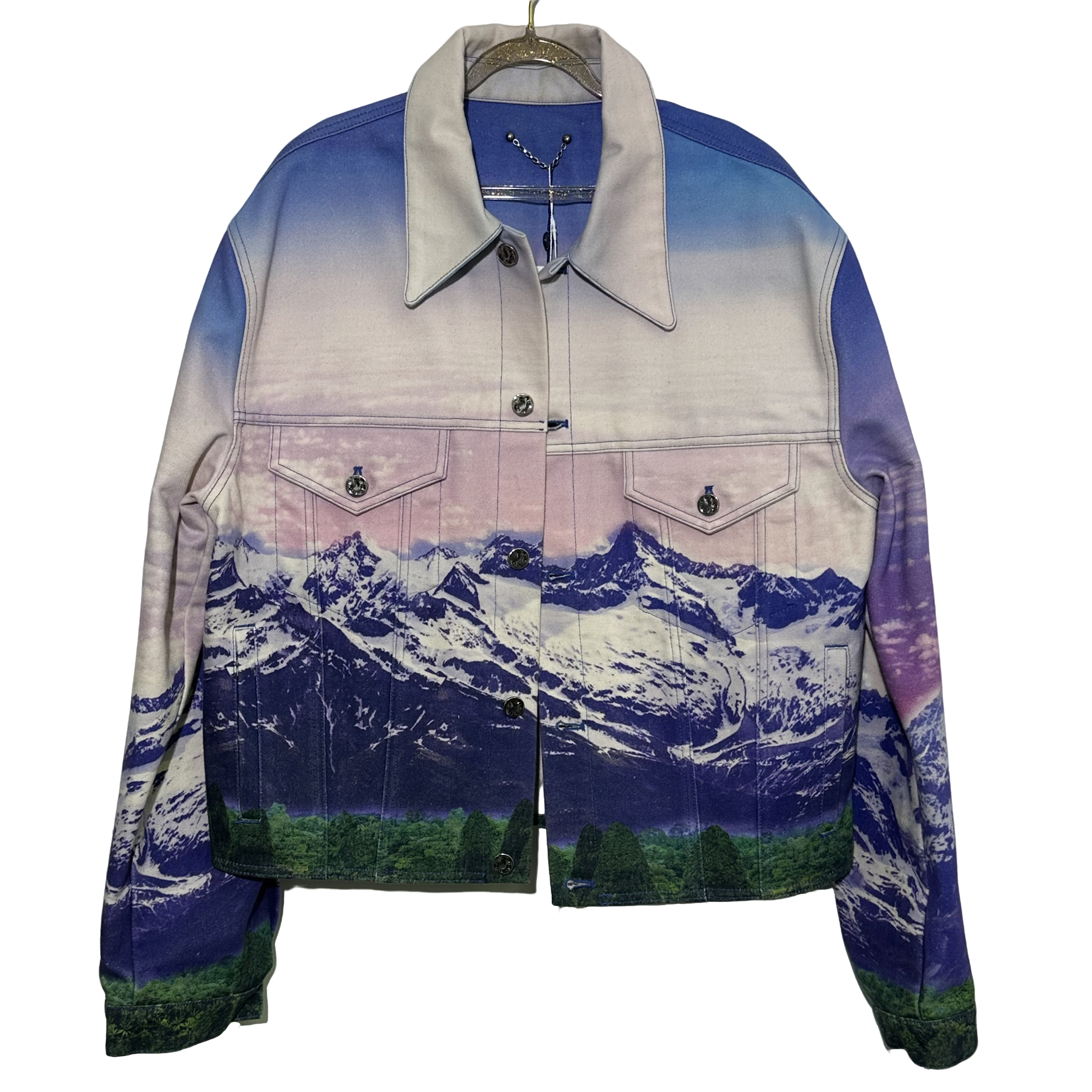 99新 LouisVuitton/路易威登 52码 雪山风景牛仔外套 1015