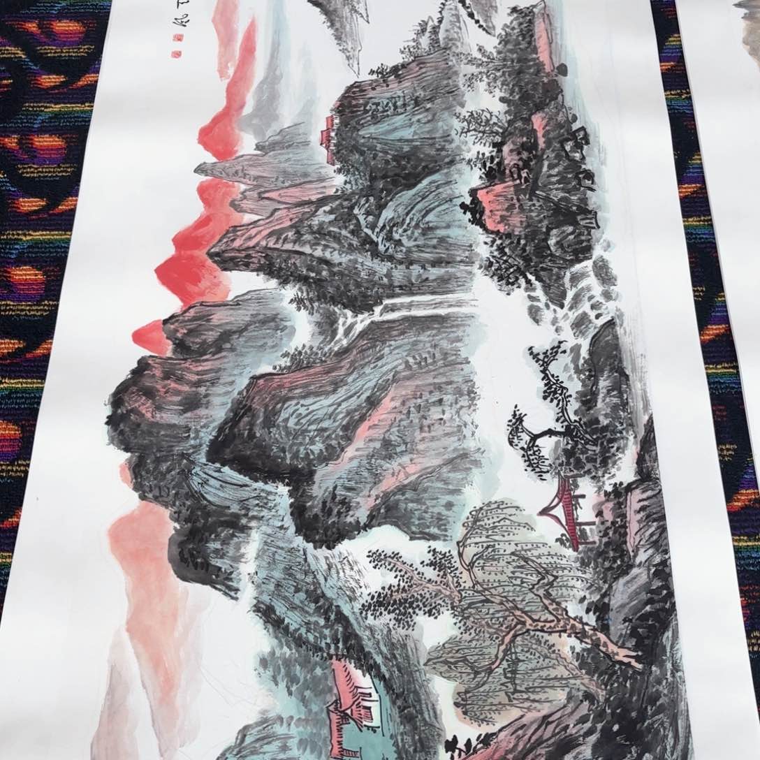 国画正*徐广钢180/70山水马