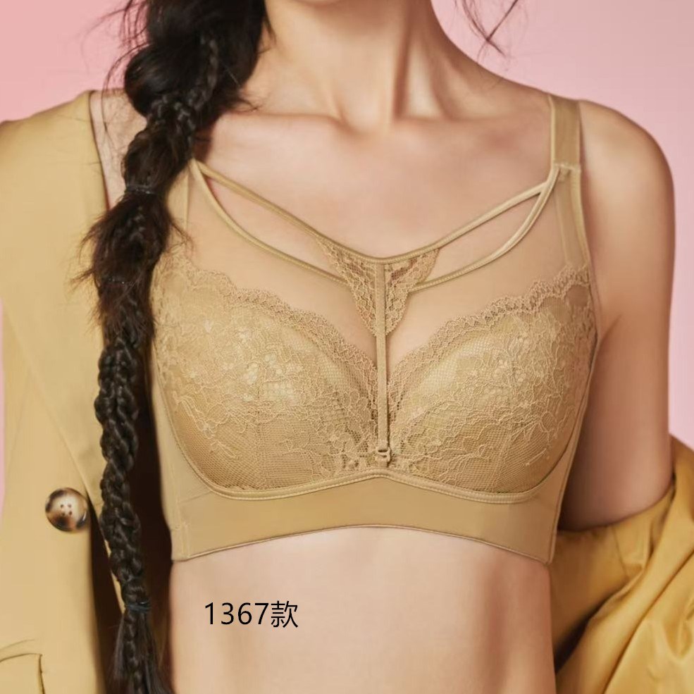1367记忆软钢圈BCDE杯薄款全罩杯大胸显小文胸 34-42 