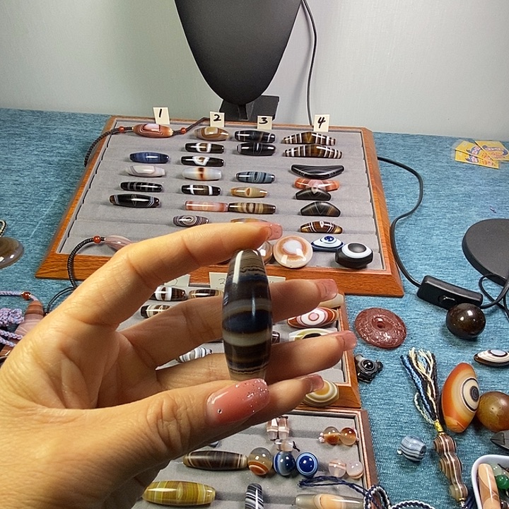 上***）玛瑙/玉髓合金颈饰